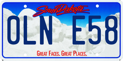 SD license plate 0LNE58