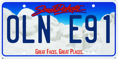 SD license plate 0LNE91