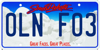SD license plate 0LNF03