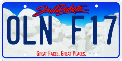 SD license plate 0LNF17