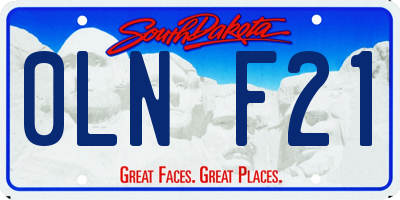 SD license plate 0LNF21