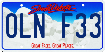 SD license plate 0LNF33