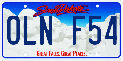 SD license plate 0LNF54