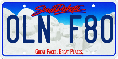 SD license plate 0LNF80