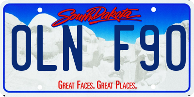 SD license plate 0LNF90