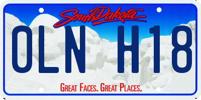 SD license plate 0LNH18