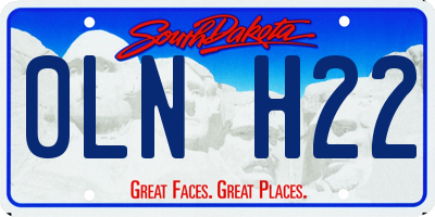SD license plate 0LNH22