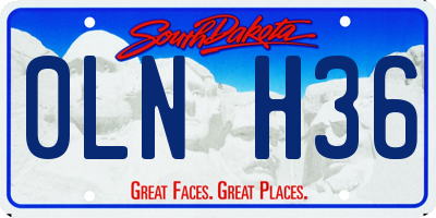SD license plate 0LNH36