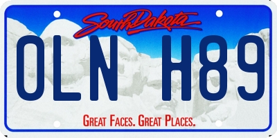 SD license plate 0LNH89