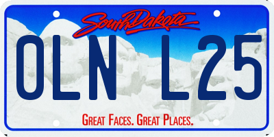 SD license plate 0LNL25