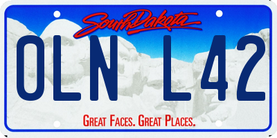 SD license plate 0LNL42