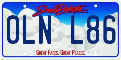 SD license plate 0LNL86