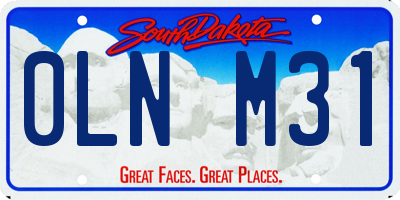 SD license plate 0LNM31