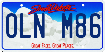 SD license plate 0LNM86