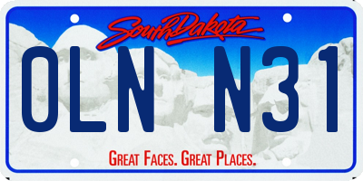 SD license plate 0LNN31