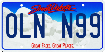 SD license plate 0LNN99