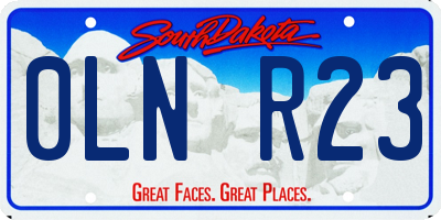 SD license plate 0LNR23