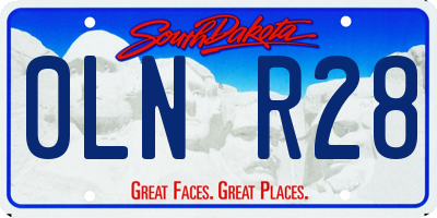SD license plate 0LNR28