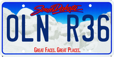 SD license plate 0LNR36
