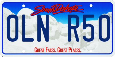 SD license plate 0LNR50