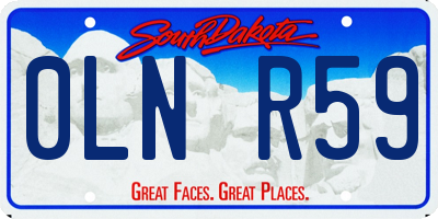 SD license plate 0LNR59