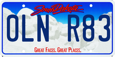 SD license plate 0LNR83