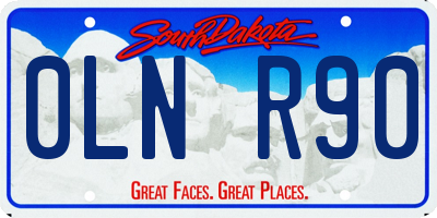 SD license plate 0LNR90