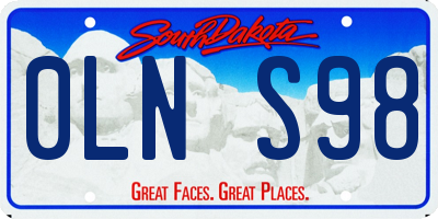 SD license plate 0LNS98