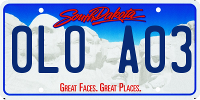 SD license plate 0LOA03