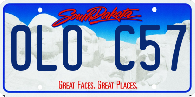 SD license plate 0LOC57