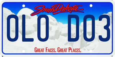 SD license plate 0LOD03