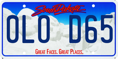 SD license plate 0LOD65