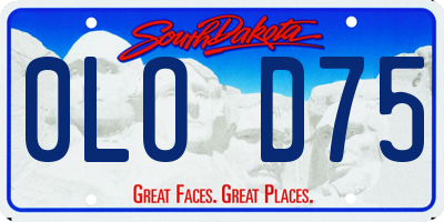 SD license plate 0LOD75