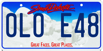 SD license plate 0LOE48