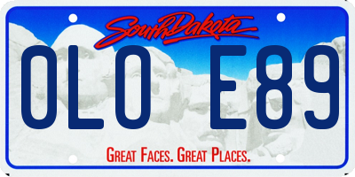 SD license plate 0LOE89