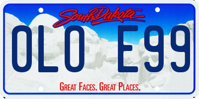 SD license plate 0LOE99