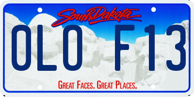 SD license plate 0LOF13