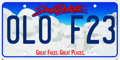 SD license plate 0LOF23