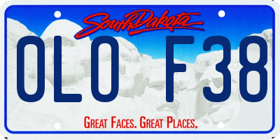SD license plate 0LOF38