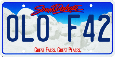 SD license plate 0LOF42