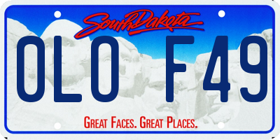 SD license plate 0LOF49
