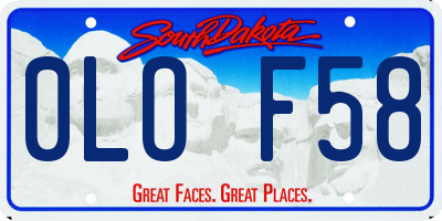 SD license plate 0LOF58