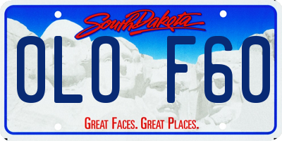 SD license plate 0LOF60