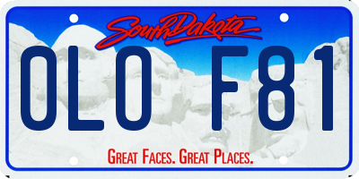 SD license plate 0LOF81