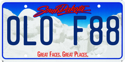 SD license plate 0LOF88