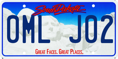 SD license plate 0MLJ02