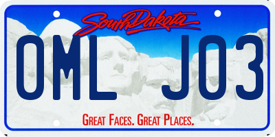 SD license plate 0MLJ03