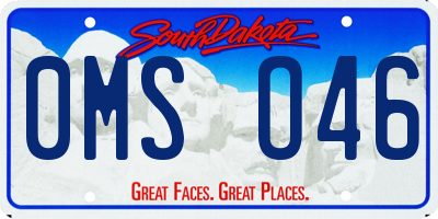SD license plate 0MSO46