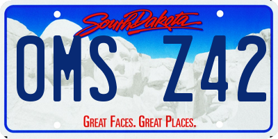 SD license plate 0MSZ42