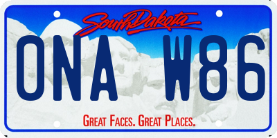 SD license plate 0NAW86